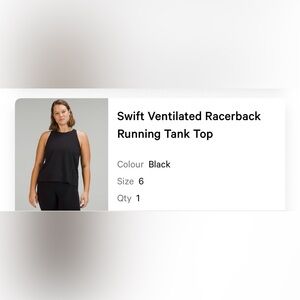 lululemon athletica Black Swift Ventilated Racerback Tank Top